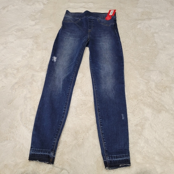 New SPANX Distressed Ankle Skinny Jeans in Medium Wash Blue Size S - Picture 5 of 7